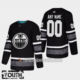 Barn Ishockey Edmonton Oilers tröja med eget tryck Svart 2019 All-Star Adidas Authentic